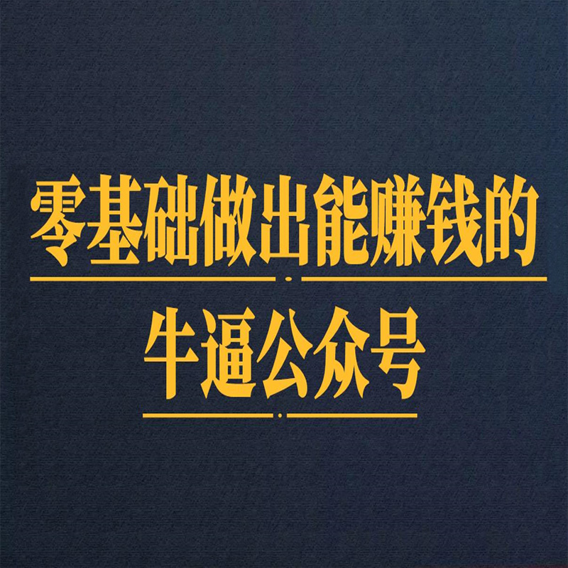 零基础做出能赚钱的牛逼公众号